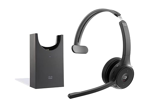 Image of Cisco Headset 721, Wireless Single On-Ear Bluetooth Headphones, Webex Button, USB-A HD Bluetooth Adapter, Soft Case, Charging Stand, Carbon Black, 2-Year Limited Liability Warranty(HS-WL-721-BUNAS-C)