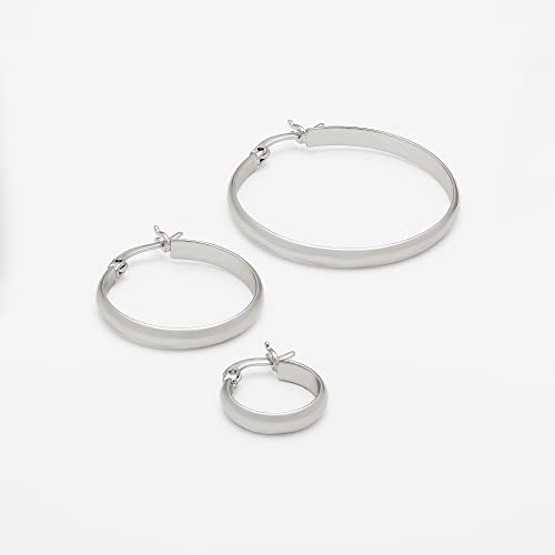 Image of Amazon Essentials 14K Gold or Sterling Silver Plated Polished Dome Hoop