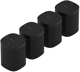 Sonos One (Gen 2) Four Room Set Voice Controlled Smart Speaker with Amazon Alexa Built in (4-Pack Black)