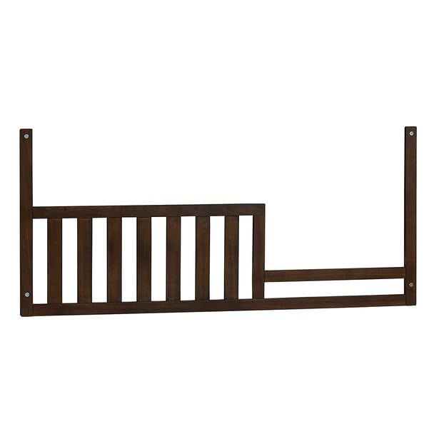 Image of Toddler Bed Safety Guard Rail for Kingsley & Centennial Convertible Cribs - Solid Wood Rail for Convertible Crib to Toddler Bed Conversion - Safety Bed Rail for Children (Burnt Oak)