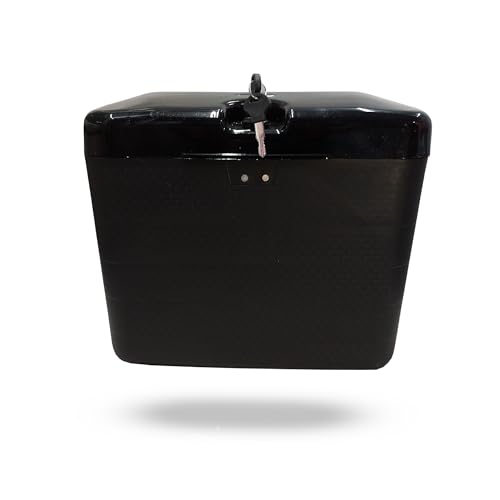 Image of RJVON - Bike Side Digi Luggage Box Super Black Size (L*34,H*30,W*11cm) for All Bikes Model Universal Fitment