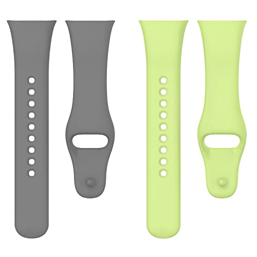 KUTEWEU Sport Straps Compatible with Xiaomi Redmi Watch 3 Strap,Replacement Bands for mi Redmi Watch3 Watchband,Soft Silicone Replacement Watch Band Compatible with Redmi Watch 3 (Green+Grey) - Image 2