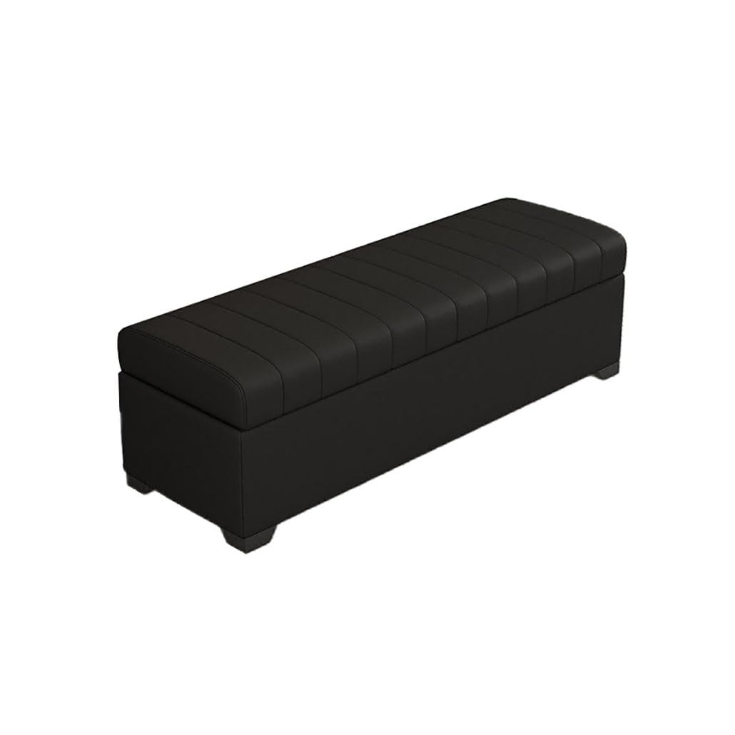 SXZenSpace Storage Benches End Of Bed Bench Large Upholstered Ottoman With Shoe Cabinet For Bedroom Entryway Closet(Black,120x40x40cm)