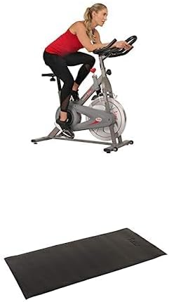 Sunny Health & Fitness Synergy Magnetic Indoor Cycling Bike SF-B1879 + Home Gym Foam Floor Protector Mat