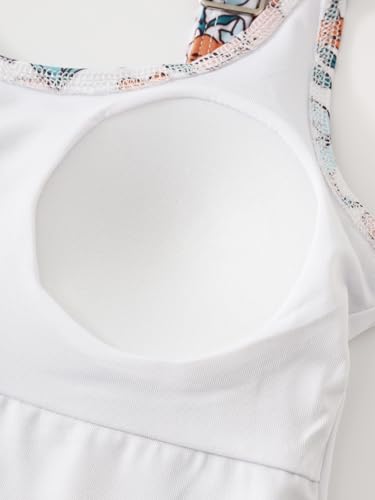 Girls One Piece Swimdress Floral Skirt Bathing Suit Swim Hawaiian Beach Swimwear 4-14Y4