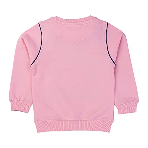 Image of Hopscotch Girls Cotton Text Print Round Neck Sweatshirt