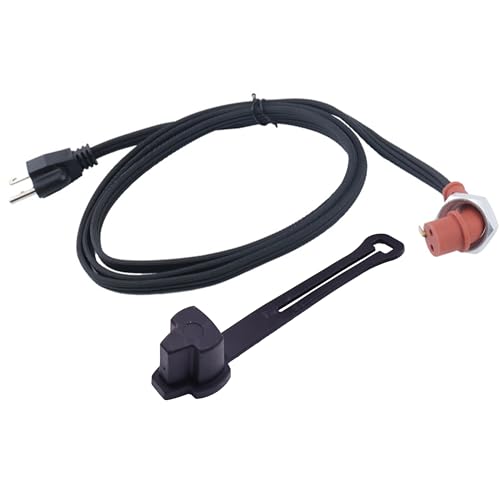 DVPARTS Block Heater Cord for Heavy Duty Immersion Heaters and Engine Block Heaters 6-feet 120 Volts Compatible with Dodge Ram Cummins Diesel and Ford F250 350 Cordset Cord