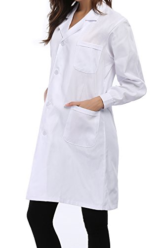 Taylor Eddie Women's White Full Length Lab Coat With Three Pockets #TOP1