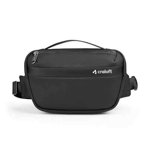 Image of CRALOFT Travel Waist Pouch Fanny Bag for Men & Women, Water-Resistance EVA 600GSM Polyster Crossbody Bag for Man & Woman, Stylish Chest Bag for Mobile Money Passport