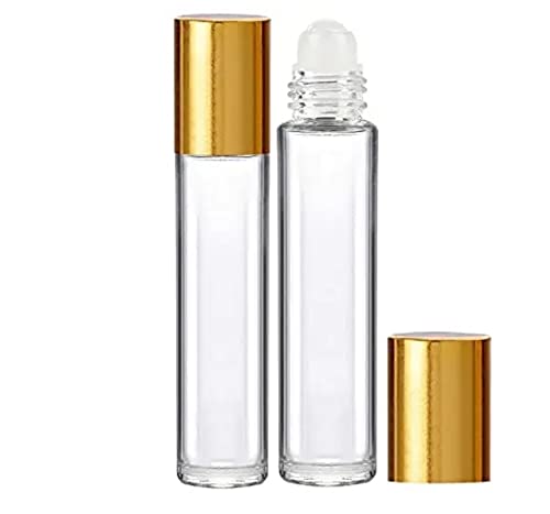 Padmavati roll on bottles 8 ml with golden cap for perfume essential oils Qty 3 bottles