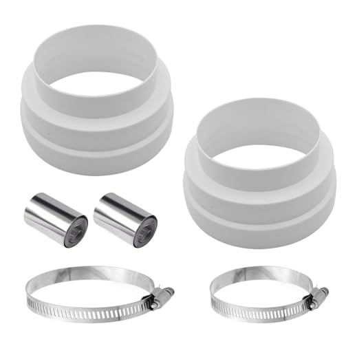 Sarini Ducting Reducer 160mm to 150mm 120mm Reducer Connector with 2 Hose Clamps 2 Rolls Foil Tape for Ventilation System Ventilation -Pack of 2