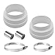 Sarini Ducting Reducer 160mm to 150mm 120mm Reducer Connector with 2 Hose Clamps 2 Rolls Foil Tape for Ventilation System Ventilation -Pack of 2