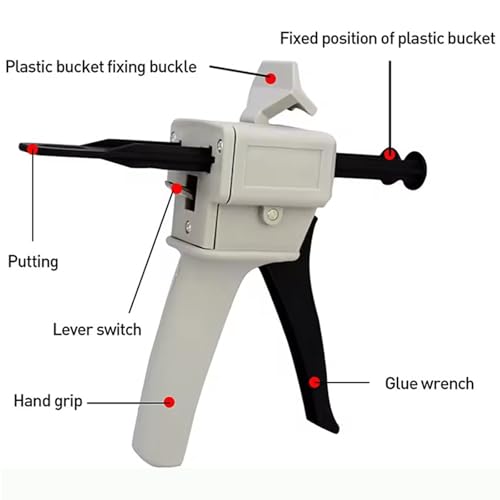 1:1/1：2AB glue gun 50ml epoxy resin glue gun two-component dispensing gun AB epoxy sealant gun applicator manual dispensing gun kit by GRLSQBHT - Image 5