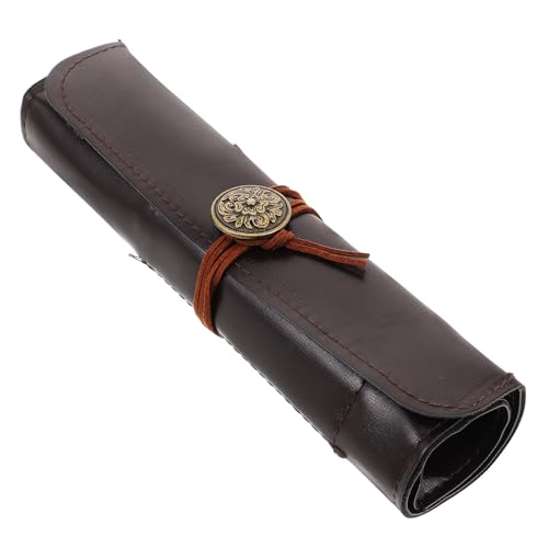 SECFOU Bolsa Enrollable de Cuero para Herramientas y Cuchillos, Organizador Compacto y Fácil de Almacenar, Adecuado para Artesanos y Uso Portátil