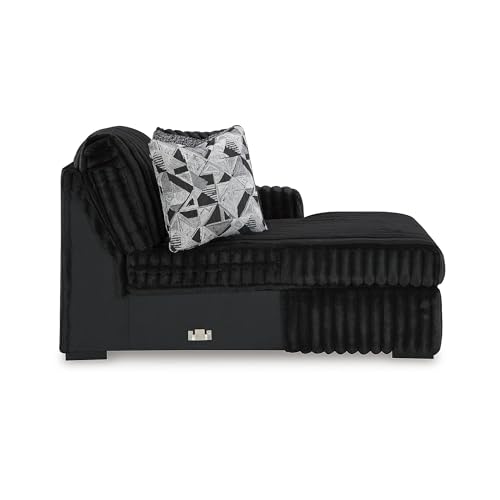 Image of Signature Design by Ashley 3-Piece Midnight-Madness Sectional Sofa with Chaise, Jumbo Corduroy Upholstery, Deep Seating for Living Room Comfort, 190' W