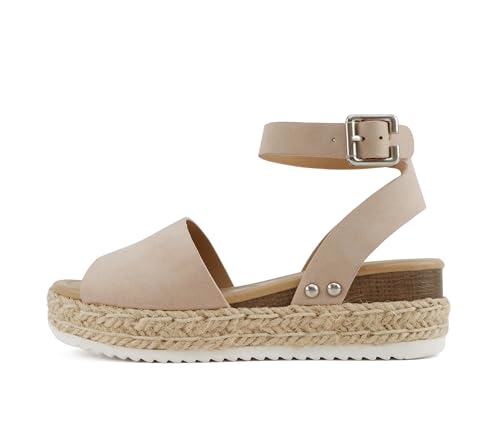 Image of Soda Little Kids /Children /Girls Topic-IIS Espadrille Flatform Wedge Open Toe Sandals