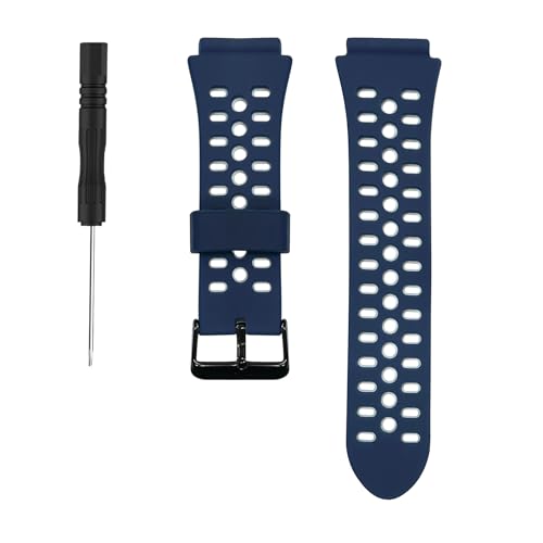 TenCloud Silicone Band for Neo iON 1/iON 2 Golf Watch Strap Breathable Wristband Compatible with Excel Golf Smartwatch (Nave Blue/White)