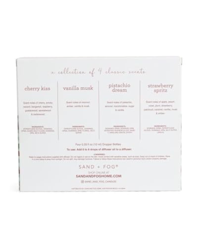 Image of Sand + Fog Diffuser Oils Gift Set, 4 Pack, 0.33 fl oz Each (Cherry, Vanilla, Pistachio, Strawberry)