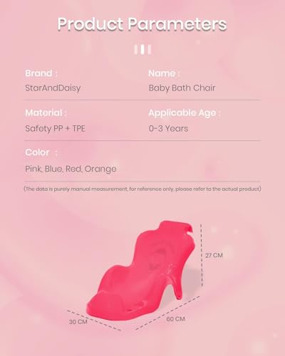 Image of StarAndDaisy Baby Anti Slip Bather /Bath Seat for 0-18 Months for Infant /Toddler - Comfortable & Non Slip Bath Chair