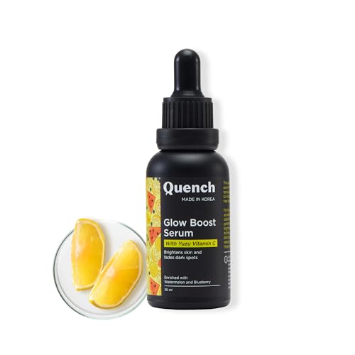 Image of QUENCH BOTANICS Vitamin C Glow Boost Face Serum With 5% Ethyl Ascorbic Acid | Brightening Serum For Dark Spots & Uneven Skin Tone | Highly Stable & Non Irritating | Made In Korea (30Ml)
