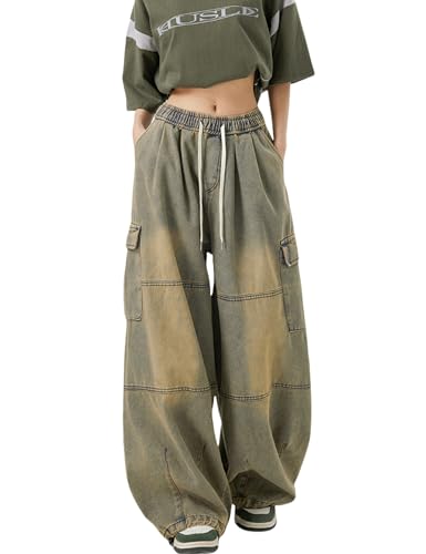Y2k Baggy Jeans Men Cargo Pants Grunge Jnco Jeans Loose Fit Parachute Pants Oversized Pants