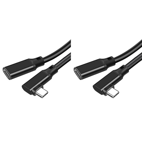 Hlsicnalm(�w���V���L) 2X USB-C �����P�[�u�� 90 �x�G���{ USB 3.2 Gen2�APD 100W�A20Gbps �f�[�^�]�� ���j�^�[ �L���X�g�p�AVR 20CM
