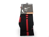 NIKE Men's Elite Basketball Crew Socks - Medium, Black/Varsity Red