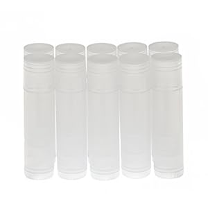 B blesiya 10 unidades color blanco vacíos de tubos Cuidado lápiz labial de plástico casquillos de labios Bálsamo Depósito de pintalabios con tapa