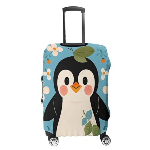 Cute Penguin Print Luggage Cover, Washable Elastic Suitcase Cover Protector Fit 18-32 Inch Luggage4