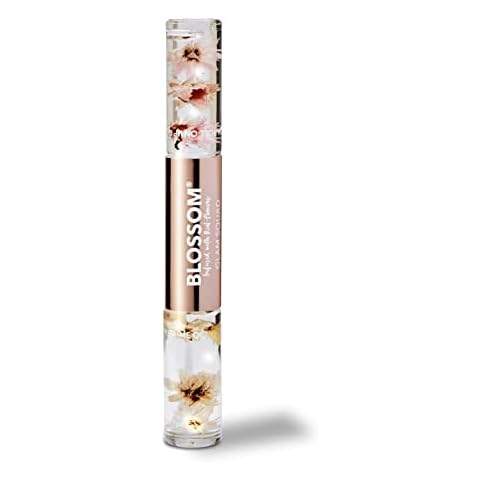 Blossom Lip Gloss & Roll On Perfume for Women, Glam Squad Double Sided Gift Set, Infused with Real Flowers, Bachelorette Gift, Made in USA 0.2oz, Watermelon/Rose Cover