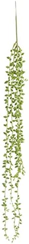 Hanging Simulation Rattan Artificial Succulent Shape Greenery Bonsai Plants Leaf Picks Hanging Basket Lover Tears String of Pearls Plant Fake Succulent for Dried Flowers Wall Decor