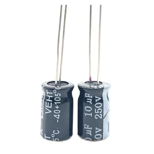Condensateur électrolytique 10 uF 250V S74 pour circuits électroniques - Lot de 50