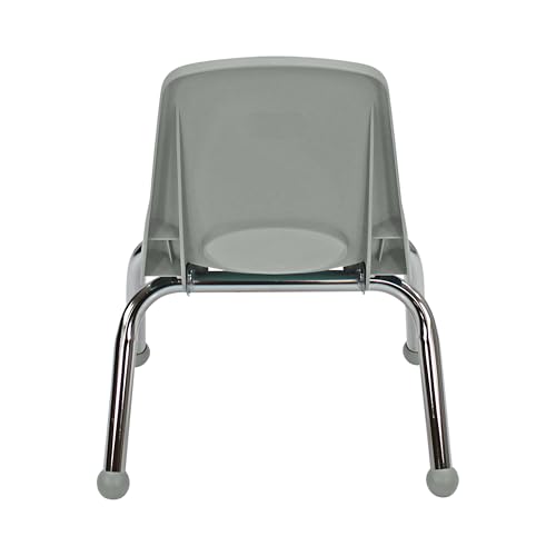 Image of FDP 10 inch School Stack Chair, Stacking Student Seat with Chromed Steel Legs and Ball Glides; For In-Home Learning or Classroom - Contemporary /Purple (4-Pack), 14001-CTPU