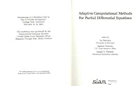 Adaptive Computational Methods for Partial Differential Equations 0898711916 Book Cover