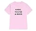 Miwaimao Summer Playera de manga corta para hombre bebé You're a BOSS Fashion personality estampado casual suelto elástico