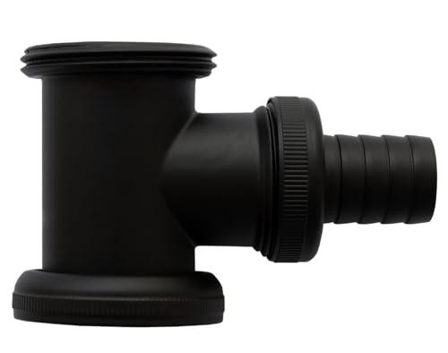 Siphon T-Stück Zwischenstück | Schwarz matt | 1 1/4 x 56 mm Ø 32 mm | Ablaufanschluss | Anschlussrohr für Waschmaschine | Geräteanschluss | Messing (Schwarz)