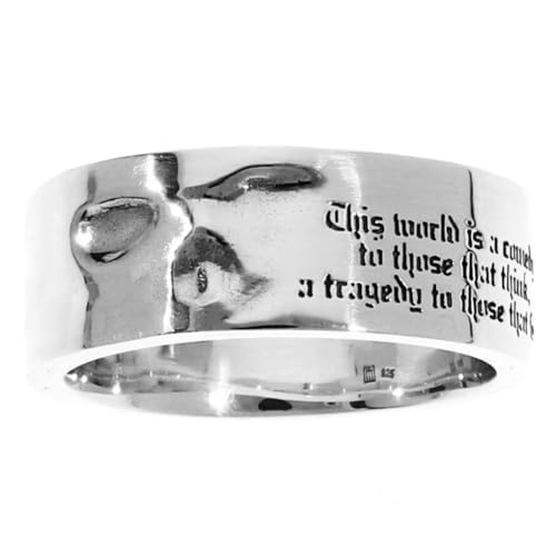 [ドクターモンロー] フロースカル メッセージ リング (14号) 指輪 メンズ シンプル ロック ドクロ 骸骨 シルバー925 いぶし