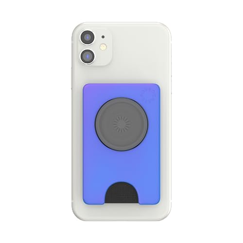 Image of PopSockets Phone Wallet with Phone Grip & Expanding Kickstand, Phone Card Holder - Neo Noir
