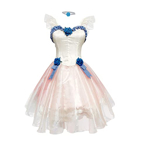 Identity V Cosplay Perfumer Vera Nair Cosplay Costume The Red Shoes Skin Dress White Skirt Uniform (Large, Vera Nair)