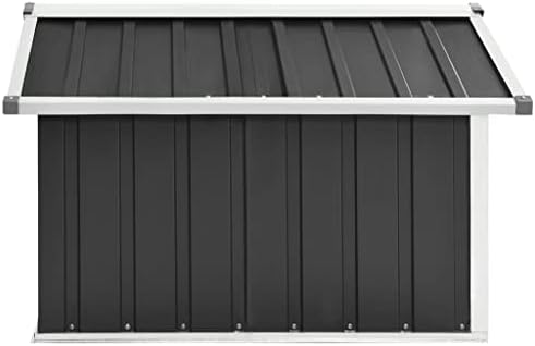 vidaXL Garden Robot Lawnmower Shed Outdoor Living Building Structures Tool Storage Shed House Robot Protective Galvanised Steel Anthracite