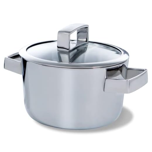 BK Conical Deluxe steelpan van geborsteld roestvrij staal, 16 cm/1,6 l, met deksel, inductie, oven- en grillbestendig tot 230°C, vaatwasmachinebestendig, Stay-Cool handgrepen, PFAS-vrij, zilver