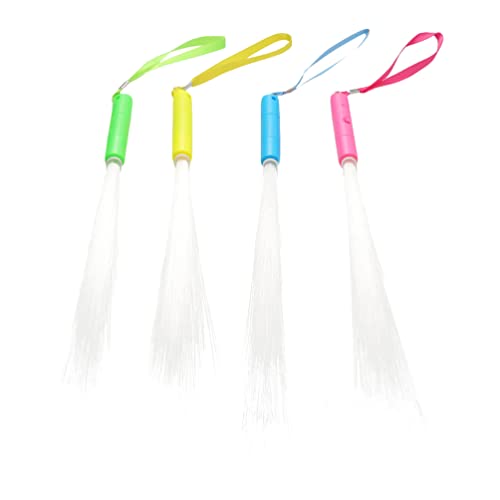 Kisangel 4 Pcs Fulgor Fibra Óptica Stick Light Up Sticks Fulgor Barras LED Para Crianças Favores Fav