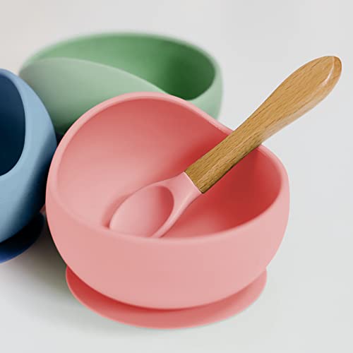 BUBA, Colher Silicone E Bambu Rosa