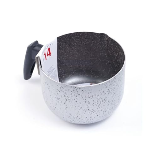 OISE ART STORE Trade Shop - Pentolino Bollilatte Antiaderente ø 14 Cm con Manico Nero Utensile per Cucina 056167 -