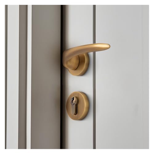 Cerradura para puertas interiores de madera con manivela dividida en cobre negro 6