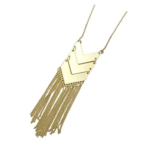 Bling QueenBohemian Necklace for Women, Tassel Necklace, Tassel Long Neck Chain, Gift for Her, Gift for Girlfriend, Long Necklace for Women Western, Gold Plated Necklace, Anniversary Gift for Wife