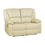 Totò Piccinni Set Divano 2 o 3 posti, Poltrona Relax CALIPSO Reclinabile, ImbottitI con Braccioli e Poggiapiedi (Effetto Nabuk Beige, 2 Posti)