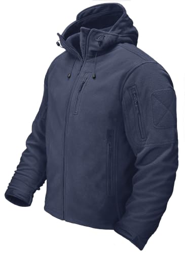 Image of CRYSULLY Men's Tactical Hoodies Jacket Warm Winter Fleece Jacket