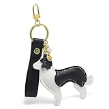 Fuerxy Border Collie KeyChain, Cute Dog Keychain, Puppy Keychain for Bag Charms Fashion Backpack Charm Car Key Accessories