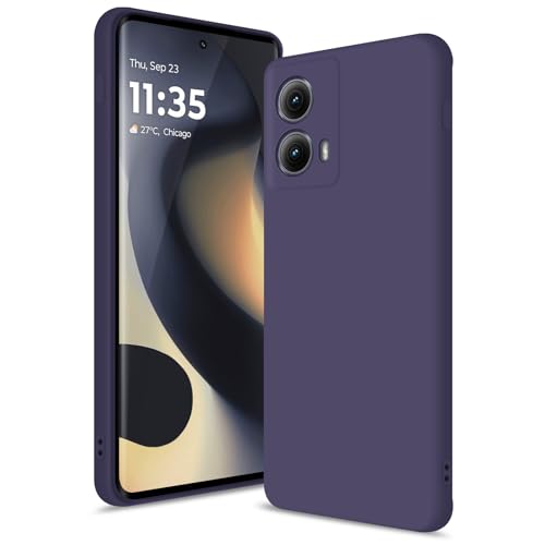 Coque Motorola Edge 2024 silicone violet foncé avec protection caméra